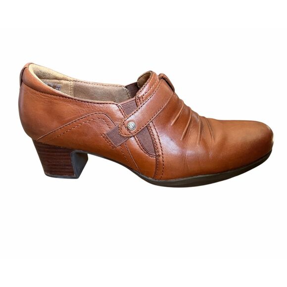 Clarks Artisan Rosalyn Nicole Comfort Heel Shoes Brown Cushioned Womens Size 9 - Picture 14 of 16